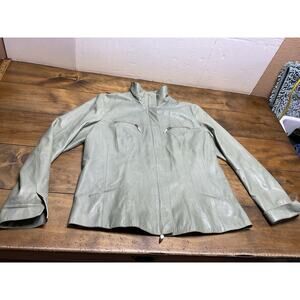 PIEROTUCCI Women’s Green leather Jacket Made In Italy